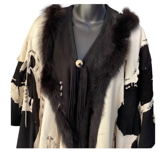 ESJ GREGOR Design Studio “NIGHT’S LEGEND” black & white coat, one size - Picture 3 of 10